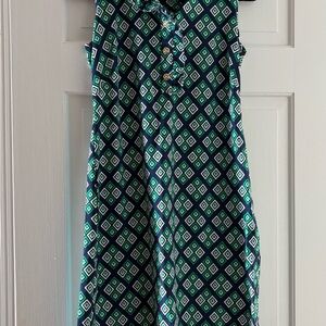 Katherine Way Green and Blue Geometric Dress
